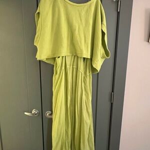 Anthropologie Lime Green Two-Piece Outfit